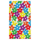 Bunte Blumen auf weißer kleiner Geschenk-Tasche Kleine Geschenktüte (Rückseite)