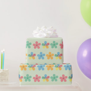 Bunte Blumen Autismus Anders Nicht Weniger Grün Geschenkpapier