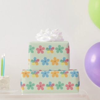 Bunte Blumen Autismus Anders Nicht Weniger Grün Geschenkpapier