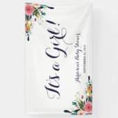 Bunte Blumen-Baby-Duschen-Fahne groß Banner (Vertikal)