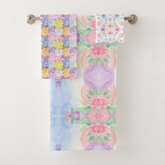 Bunte Blumen-Badetuch Badhandtuch Set (Insitu)