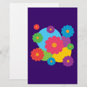 Bunte Blumen Briefpapier (Vorne/Hinten)