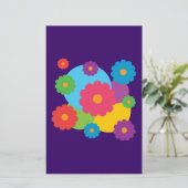 Bunte Blumen Briefpapier (Stehend Vorderseite)