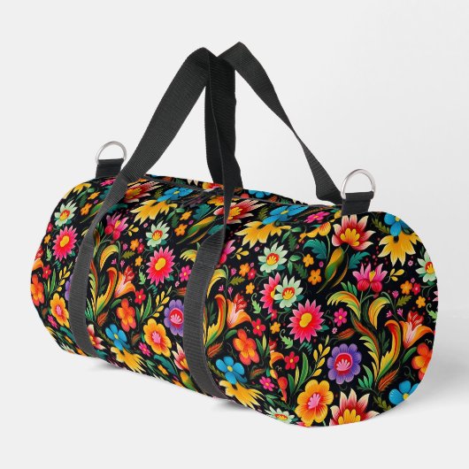 Bunte Blumen  Duffle Bag (Linke Seite)