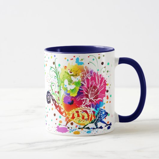 Bunte Blumen-Echse Tasse (Rechts)