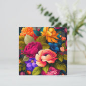 Bunte Blumen Einladung (Stehend Vorderseite)
