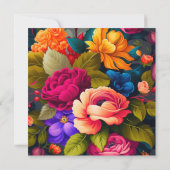 Bunte Blumen Einladung (Rückseite)