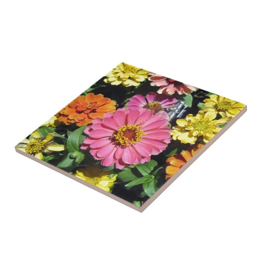 Bunte Blumen Fliese (Seite)