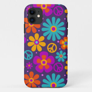 Bunte Blumen Frieden Liebe Groovy Retro Hippie Case-Mate iPhone Hülle