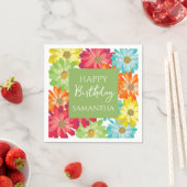 Bunte Blumen Frohe Geburtstagsfeier Serviette (Beispiel)