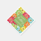 Bunte Blumen Frohe Geburtstagsfeier Serviette (Ecke)