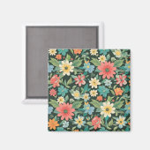 Bunte Blumen/Frühling Magnet (Vorderseite/Rückseite)