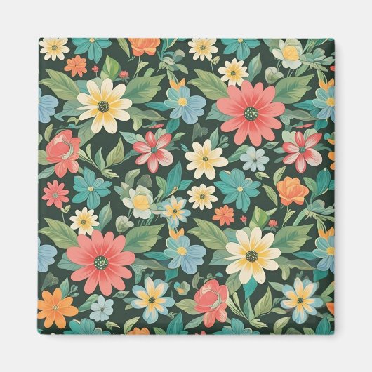 Bunte Blumen/Frühling Magnet (Vorne)