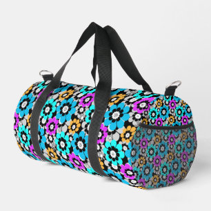 Bunte Blumen Gänseblümchen Blau Türkis Lila Duffle Bag