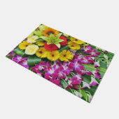 bunte Blumen, Gartenzwerg, Fußmatte (Schrägansicht)