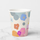 Bunte Blumen Geburtstag Dopamin Papier Pappbecher (Vorderseite)