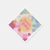 Bunte Blumen Geburtstag Dopamin Papier Serviette (Ecke)