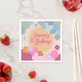 Bunte Blumen Geburtstag Dopamin Papier Serviette (Beispiel)
