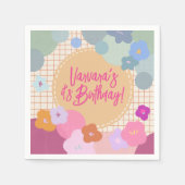 Bunte Blumen Geburtstag Dopamin Papier Serviette (Vorderseite)