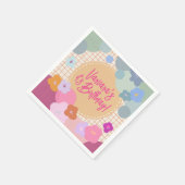 Bunte Blumen Geburtstag Dopamin Papier Serviette (Ecke)