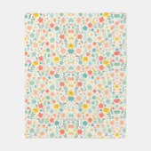 Bunte Blumen Gelb Orange Blau Gänseblümchen Fleecedecke (Vorderseite)