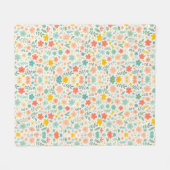 Bunte Blumen Gelb Orange Blau Gänseblümchen Fleecedecke (Vorderseite (Horizontal))