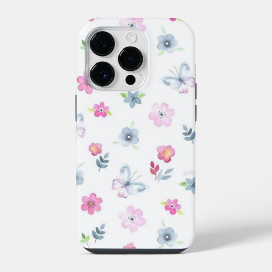 Bunte Blumen iPhone Hülle (Rückseite)