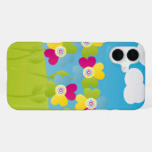 Bunte Blumen iPhone Hülle (Rückseite (Horizontal))