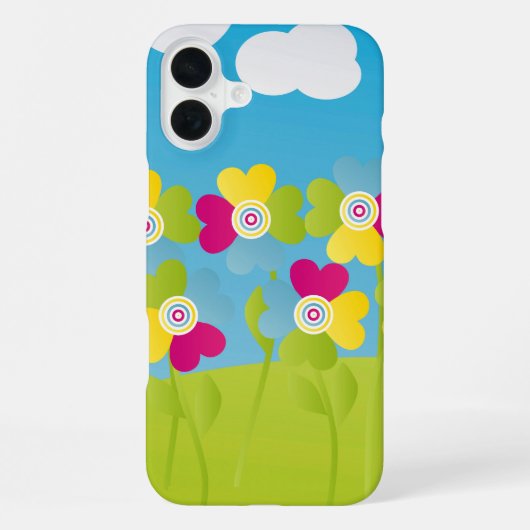 Bunte Blumen iPhone Hülle (Rückseite)