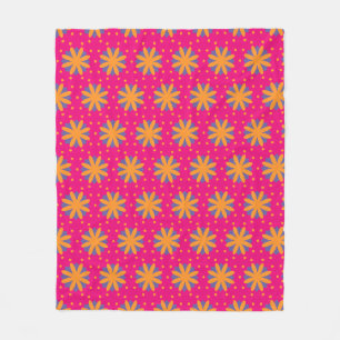 bunte Blumen Kreisformen Fleecedecke