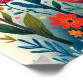 Bunte Blumen Kunst Illustration, Poster (Ecke)