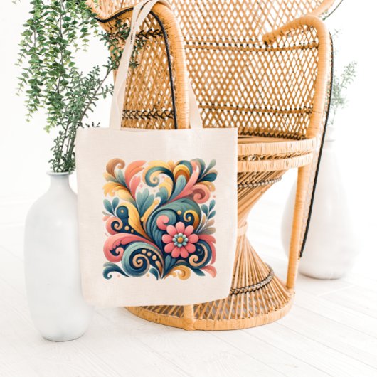 Bunte Blumen Kunst Tragetasche
