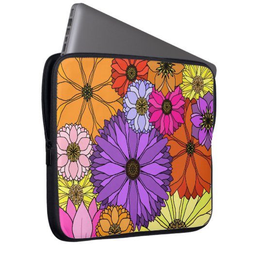Bunte Blumen-Laptop-Hülse Laptopschutzhülle (Vorne Rechts)
