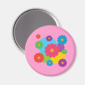 Bunte Blumen Magnet (Vorderseite/Rückseite)