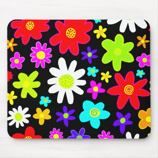 Bunte Blumen Mousepad (Vorne)