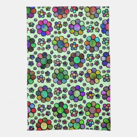 Bunte Blumen-Muster-gefärbte Krawatte Handtuch (Vertikal)