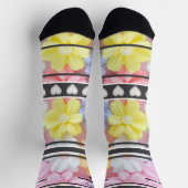Bunte Blumen - Name Nummer Socken (Oben)