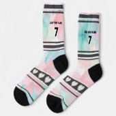 Bunte Blumen - Name Nummer Socken (Linkes Detail)