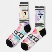 Bunte Blumen - Name Nummer Socken (Linkes Detail)