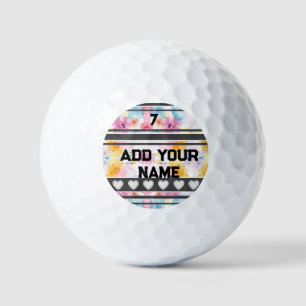 Bunte Blumen - Name Nummer Socken Golfball