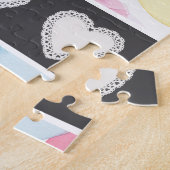 Bunte Blumen - Name Nummer Socken Puzzle (Seite)