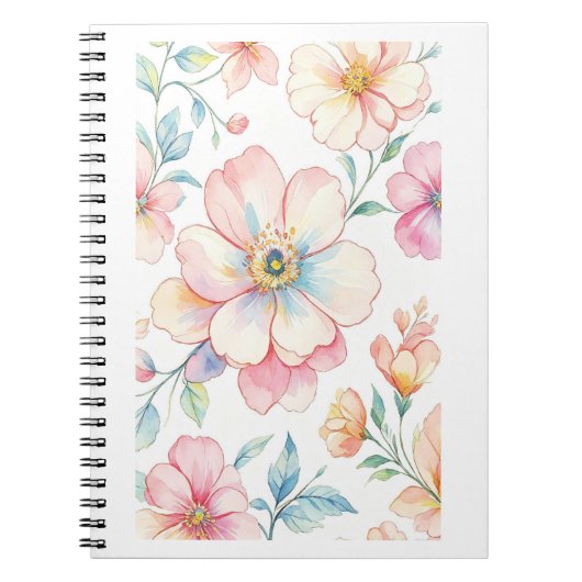 Bunte Blumen Notizbuch Notizblock (Vorderseite)