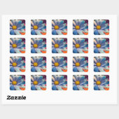 Bunte Blumen Quadratischer Aufkleber (Blatt)