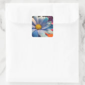 Bunte Blumen Quadratischer Aufkleber (Tasche)