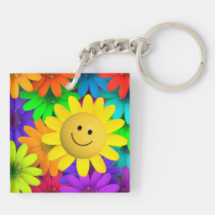 Bunte Blumen Schlüsselanhänger
