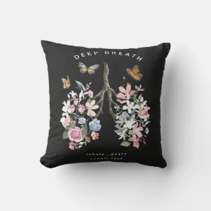 Bunte Blumen, Schmetterlinge, Lungen Illustration. Kissen
