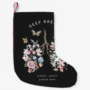 Bunte Blumen, Schmetterlinge, Lungen Illustration. Kleiner Weihnachtsstrumpf