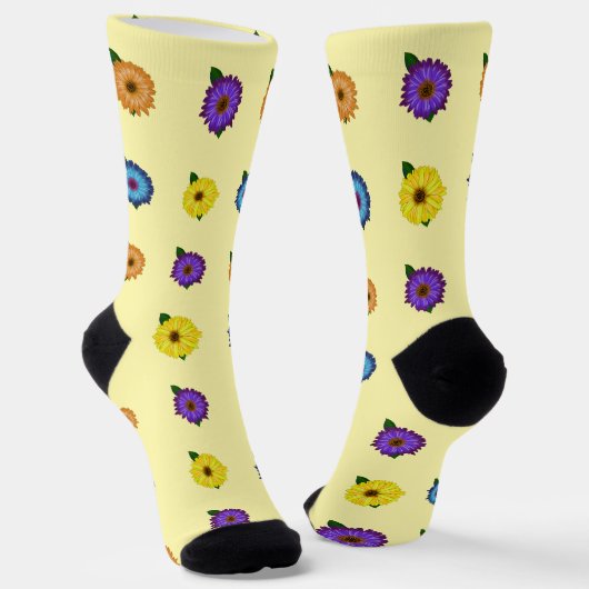 Bunte Blumen Socken (Gewinkelt)
