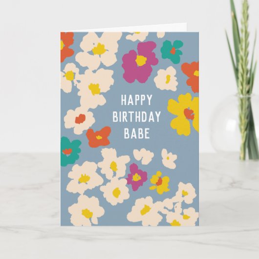Bunte Blumen Süße zu jedem Geburtstag Karte (Vorderseite)