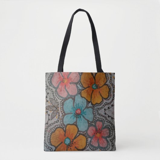 Bunte Blumen Tasche (Vorderseite)